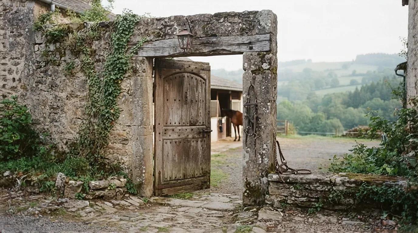 Entrée du Les Ecuries Du Tilleul, centre équestre à Saint-Germain-les-Vergnes
